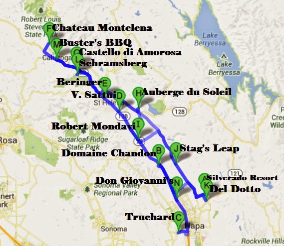 LMP Travel Blogs Weekend in Napa - Map Of Trip