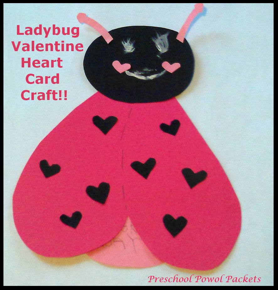 Ladybug Valentine Heart Card Craft | Preschool Powol Packets