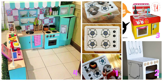 Come fare una cucina giocattolo per bambini con materiali riciclati ... Cucina per bambini fai da te