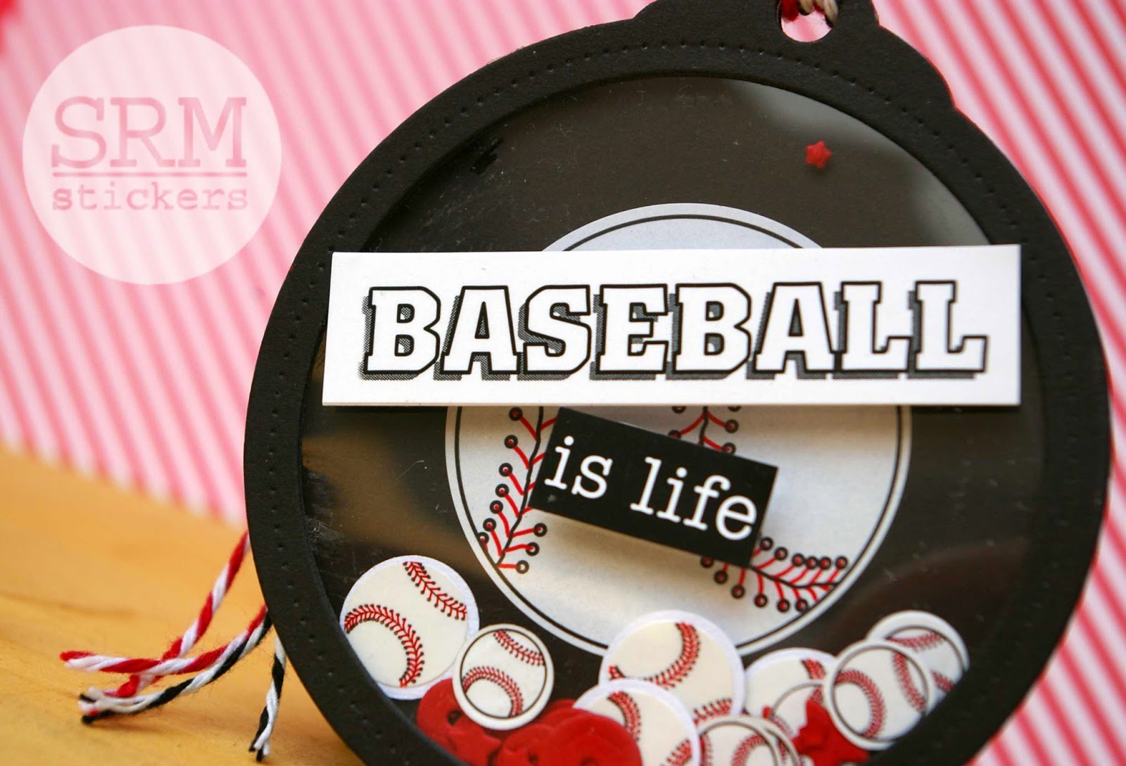 SRM Stickers Blog - Baseball is Life Shaker Tag by Lorena - #tag #shaker #sports #baseball #twine #stickers