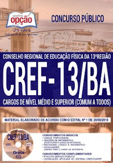 baixe apostila Concurso CREF 13ª Região 2018 PDF