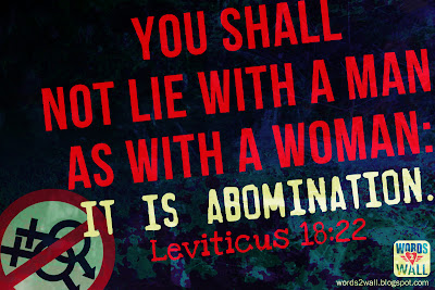 You shall not lie with a man, as with a woman: it is abomination