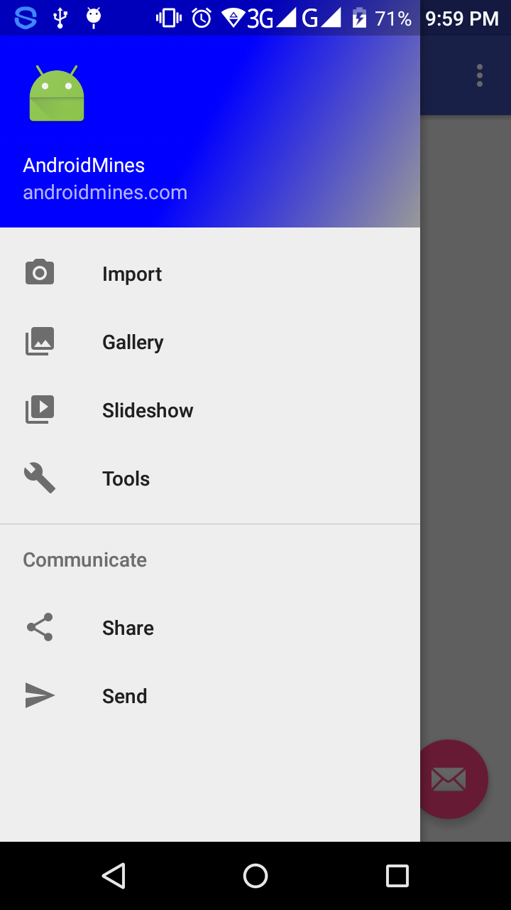 How to Add Sliding Menu using Navigation Drawer in an Android App
