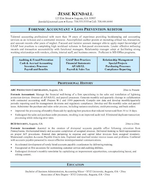 Resume big 4 sample