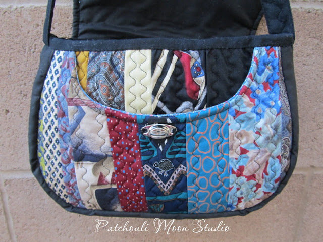 Patchouli Moon Studio~Mini Saddle Bag made from neckties