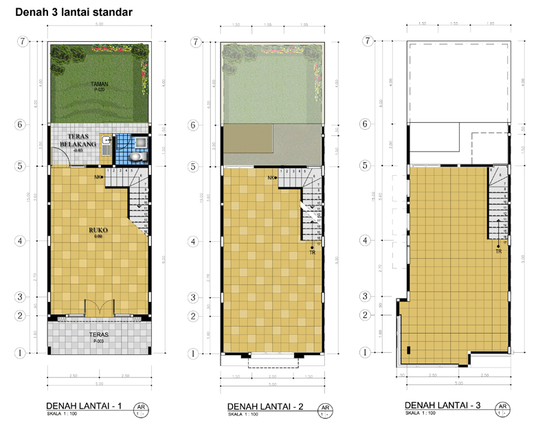 Desain Ruko Minimalis 3 Lantai Sebagai Tempat Usaha Dan Hunian
