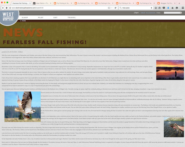 Fly Fishing In Yellowstone National Park Questionable Integrity