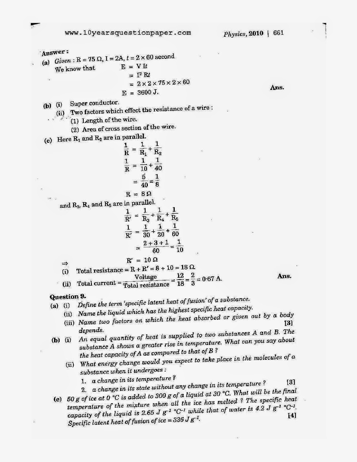 icse 2010 class 10th physics science paper 1 question paper icse 2010 class 10th science physics paper 1 question paper