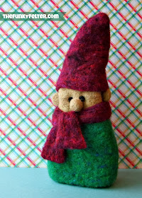 Handmade Needle Felted Wool Elf for Christmas