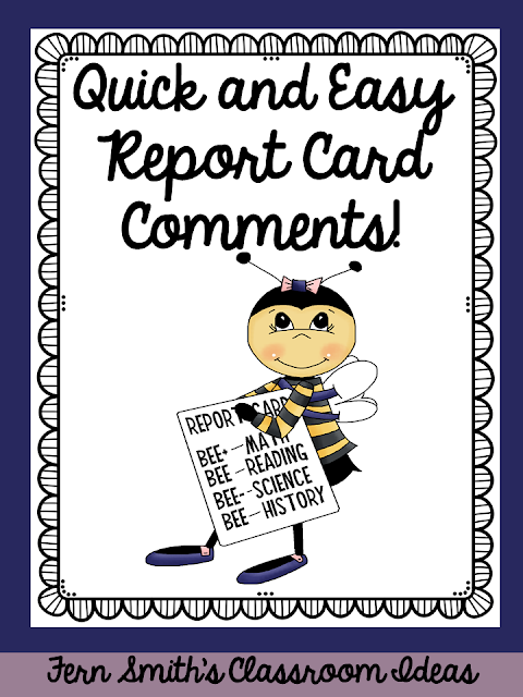 Need help with report card comments? Deadlines are crazy, but do you enjoy writing something sweet on each and every report card? Pin this post to have help with some quick and easy report card comments! #FernSmithsClassroomIdeas