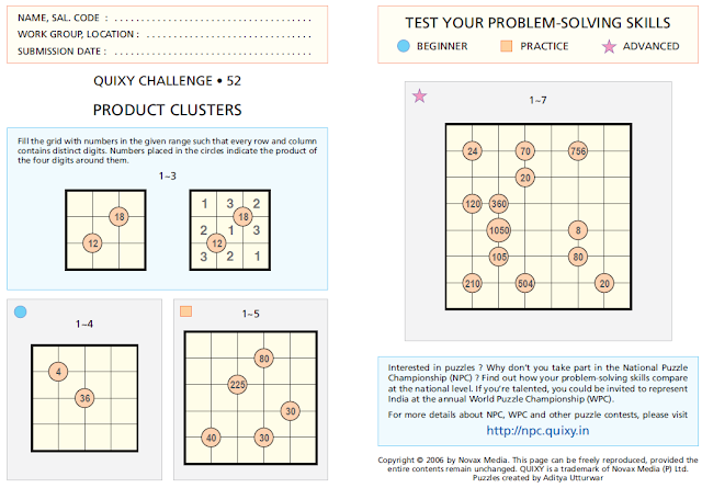 PRODUCT CLUSTERS Puzzles