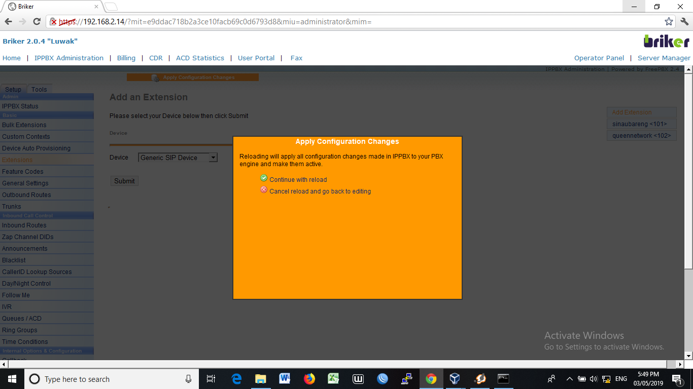 Applying configuration. Applying configuration