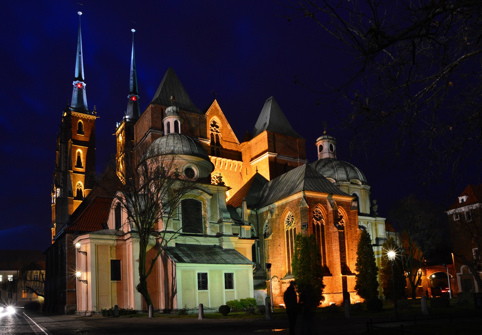 Katedra - Ostrów Tumski nocą - Wrocław