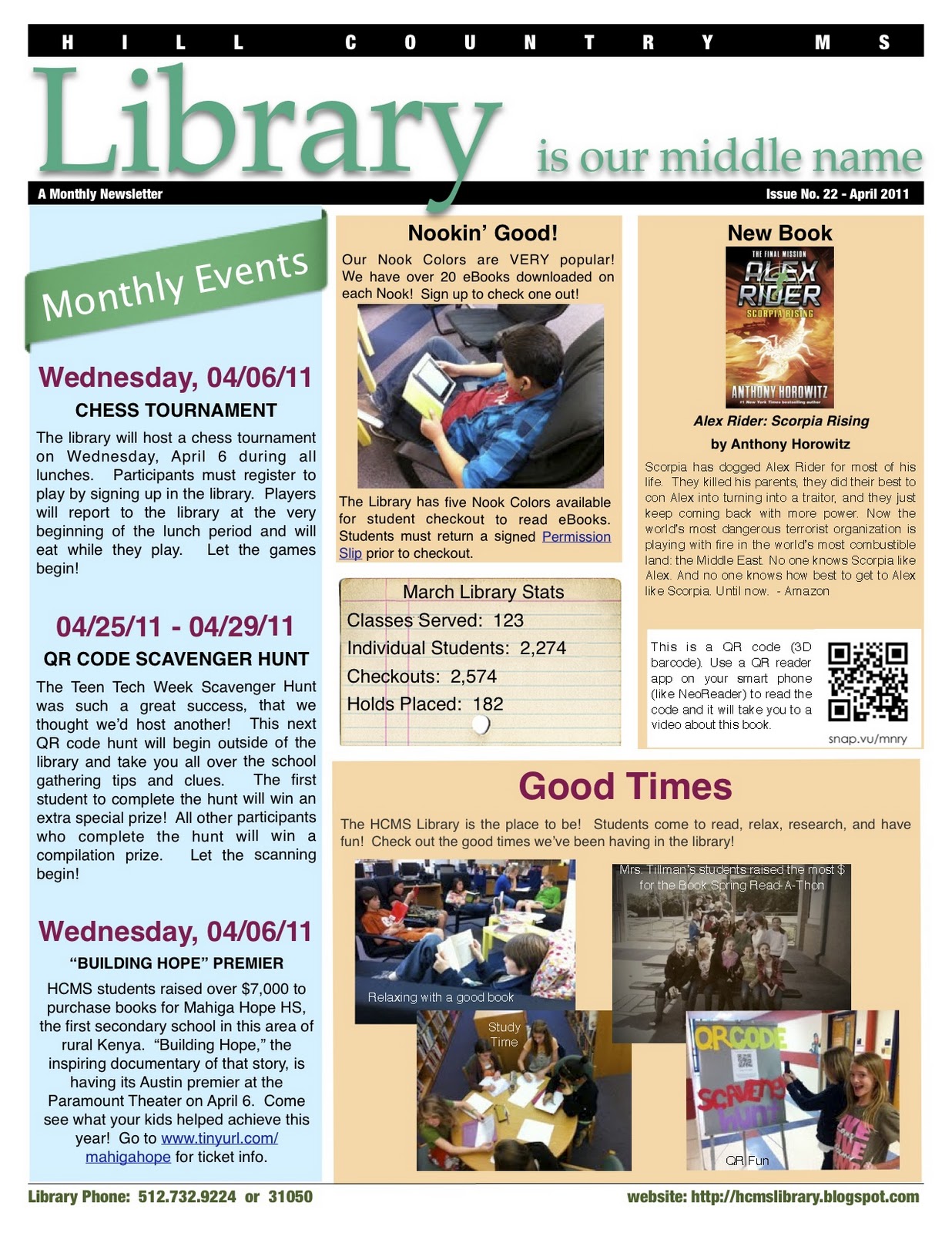 HCMS LIBRARY: NEWSLETTER