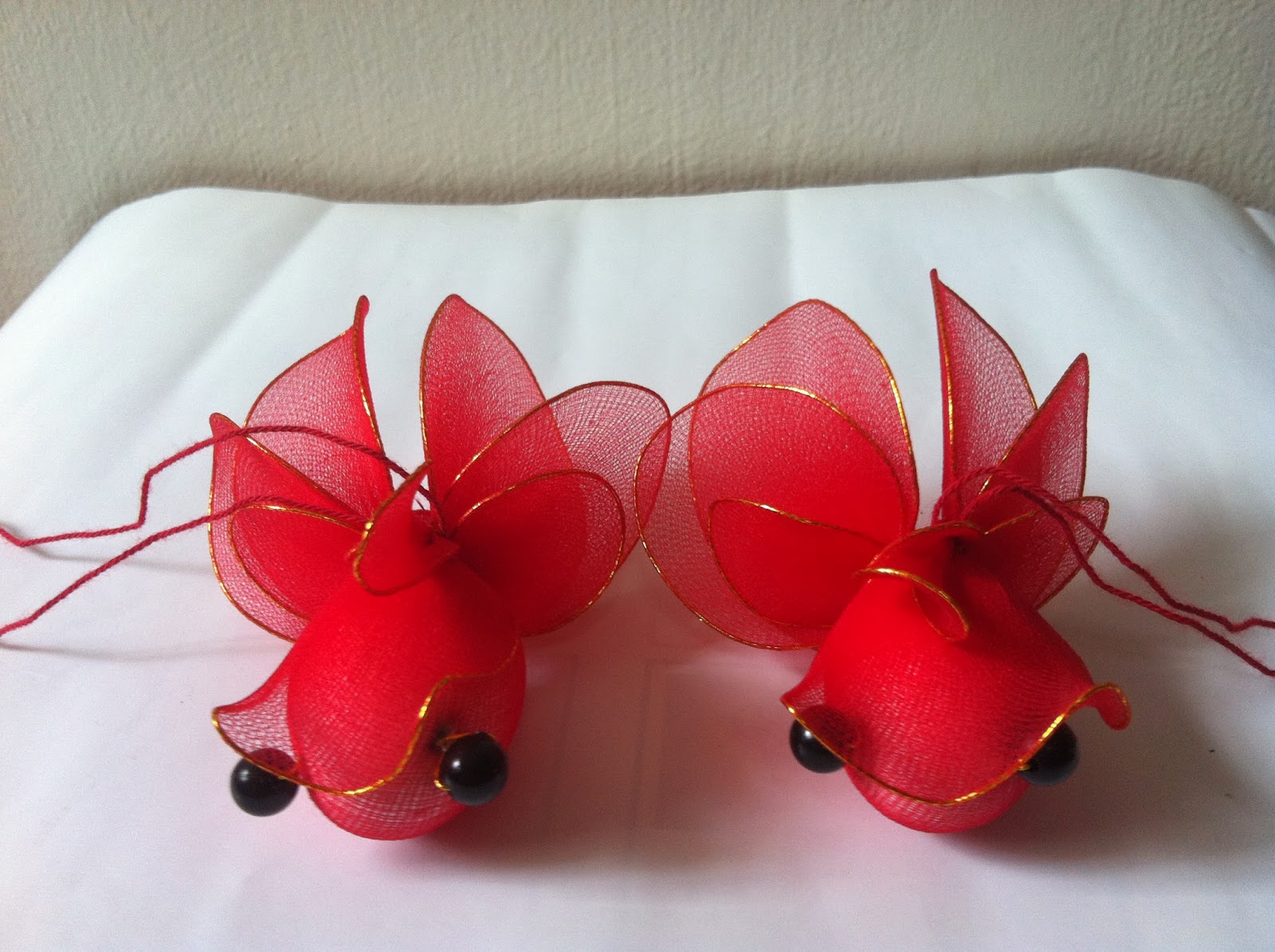 Handmade Stocking Flowers Singapore Art and Craft Red Goldfish