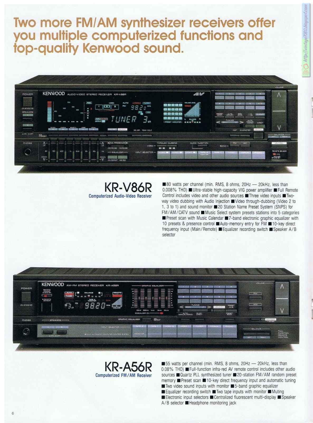 Vintage 70 80 Kenwood 19 Catálogo Receivers 1987