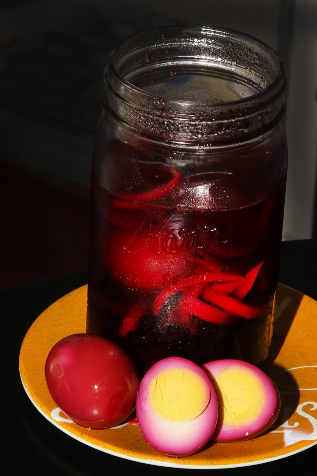 For the Love of Food Pretty Pink Pickled Eggs with Beets and Onions