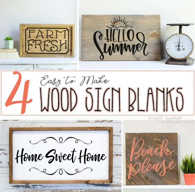 4 Easy to Make DIY Wood Sign Blanks for Silhouette Projects