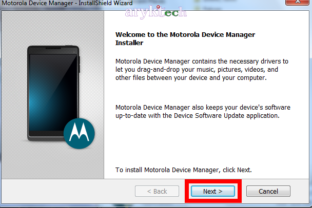Motorola Device Manager Installation Step 3B