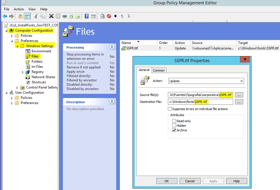 Gonsystem WINDOWS. GPO. Deploy Fonts
