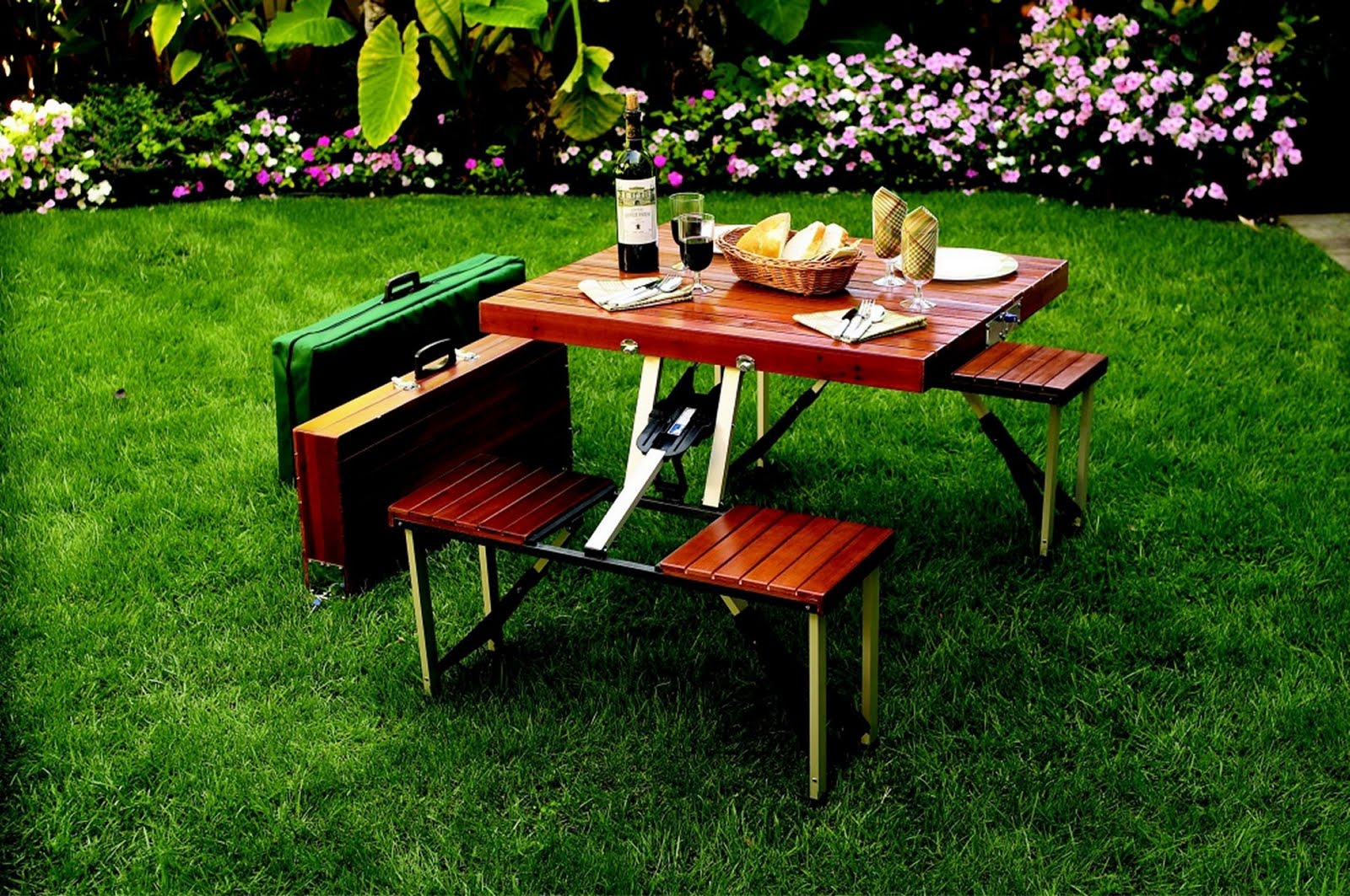 Party Picnic Picnic Wooden Folding Table Set