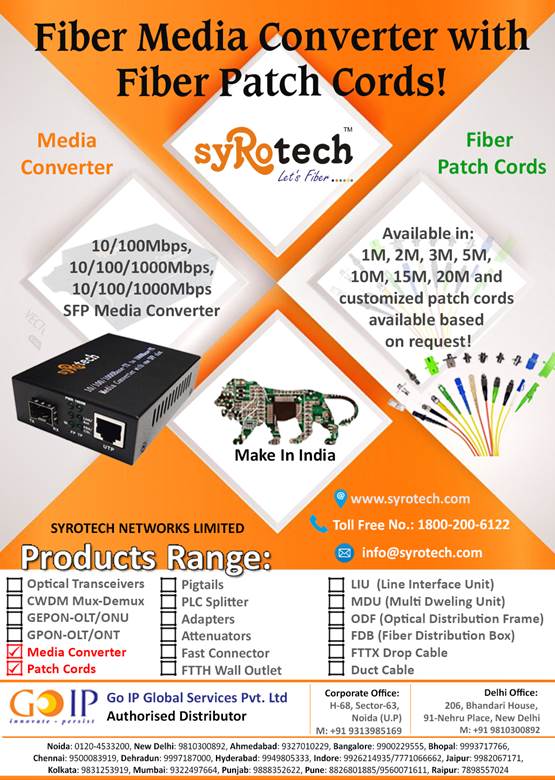 GOIP Global Services Pvt Ltd FIBER MEDIA CONVERTER WITH FIBER PATCH CORDS