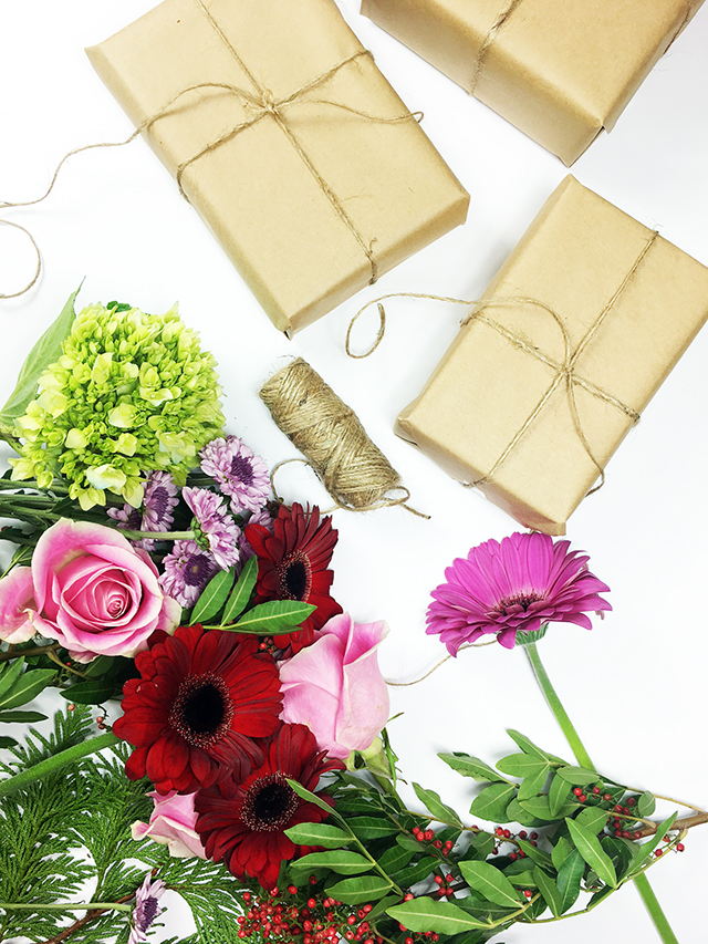 wrapping with flowers