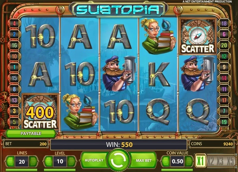 Subtopia Video Slot Screen