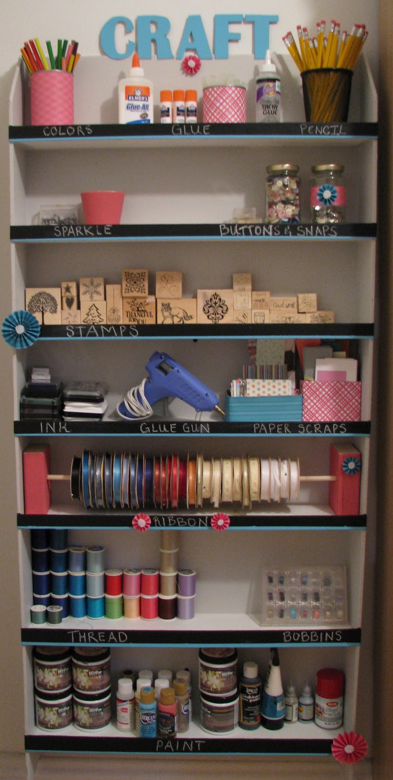 Adventures of D and V Adventures in Crafts Chalkboard Craft Shelf