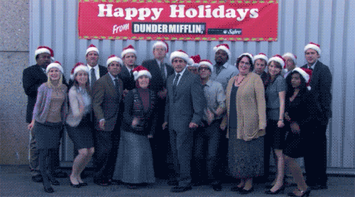 gif result for best funny christmas gif the officestaff jumping michael scott