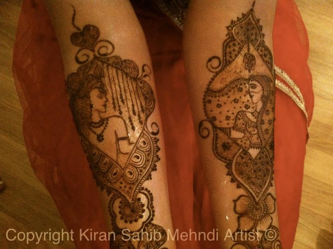 Bride and Groom Mehndi Design by Kiran Sahib