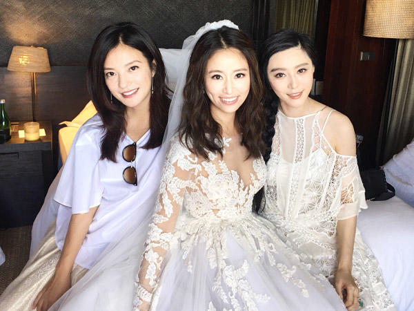 Vicky Zhao Wei, Fan Bing Bing and Ruby Lin at her wedding