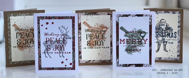 Tim Holtz Festive Overlay stamp set and Christmas Worn Wallpaper