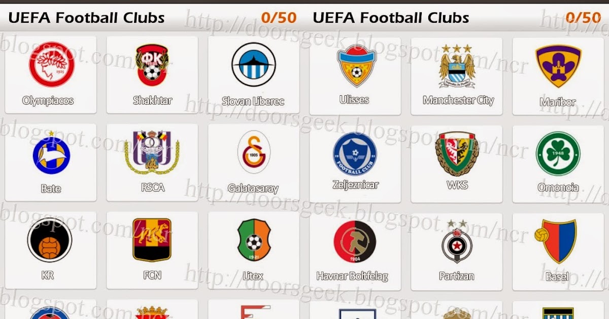 Logo Game Guess The Brand Bonus Uefa Football Clubs Doors Geek