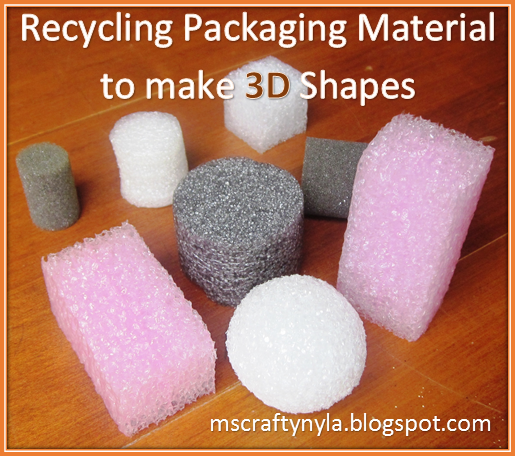 Nyla s crafty teaching recycling packaging material to make 3d shapes