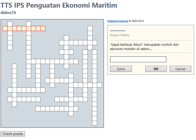Contoh Soal Teka Teki Silang Bahasa Indonesia Dan