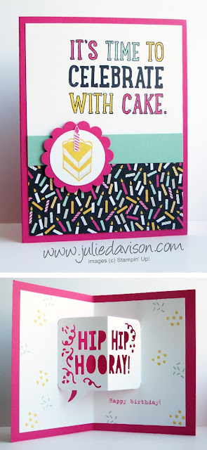 VIDEO: 7 Birthday Cards using Stampin' Up! Party Pop-Up Dies from 2016 Occasions Catalog #stampinup #birthday www.juliedavison.com