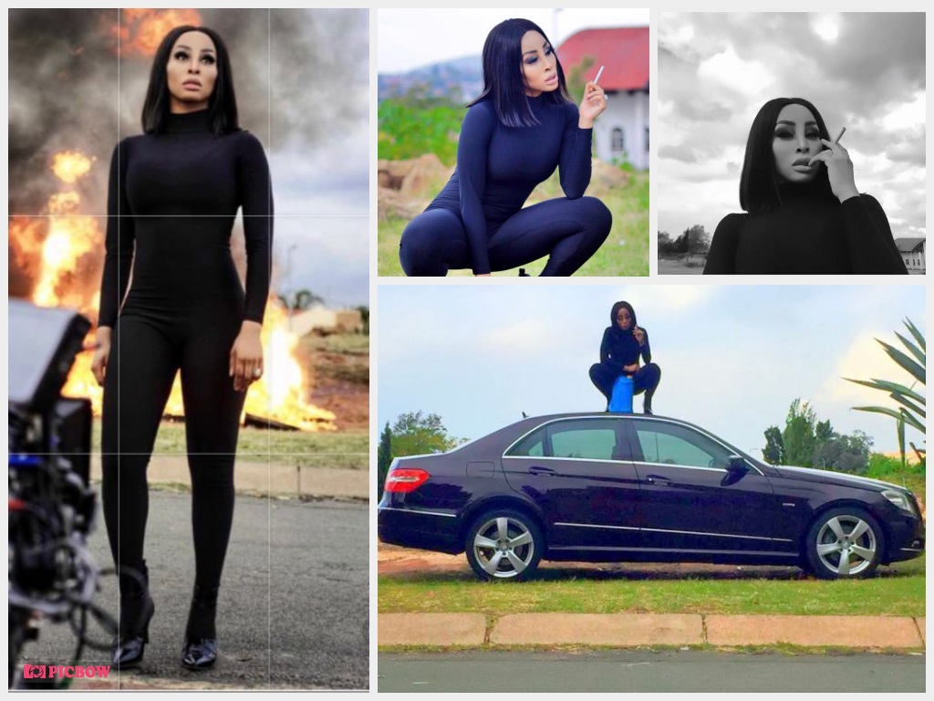 Dazzling pictures of Khanyi Mbau shaking an all-black outfit.