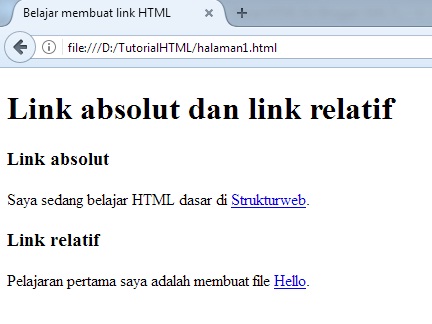 Cara Membuat Link di HTML (tag a) - Struktur Web