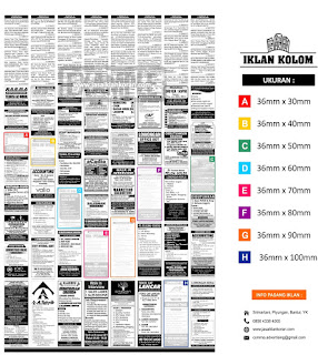 Contoh iklan Kolom disertai ukuran Contoh iklan Kolom disertai ukuran