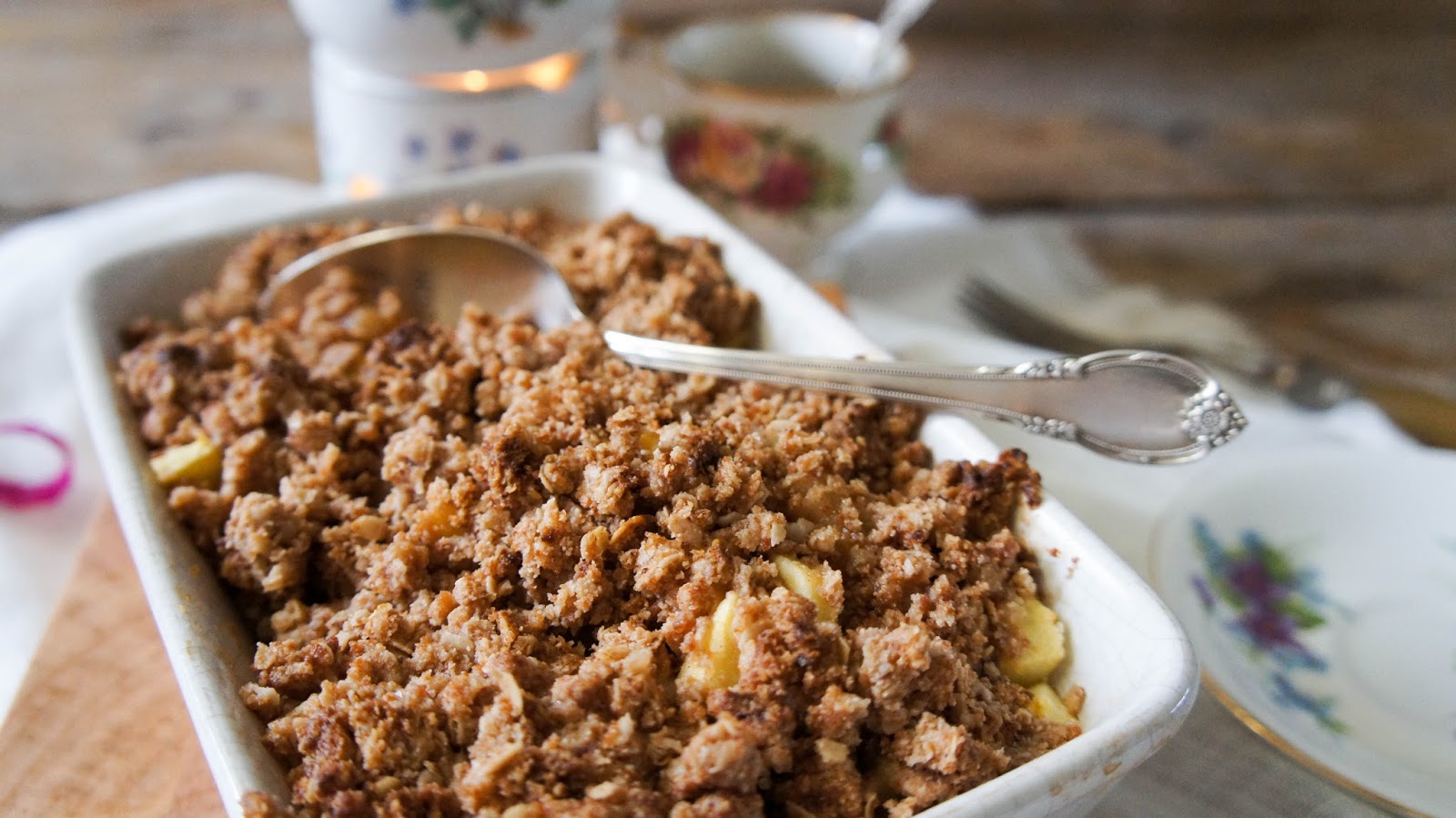 The Food Fans Sinterklaas crumble met speculaas en appel
