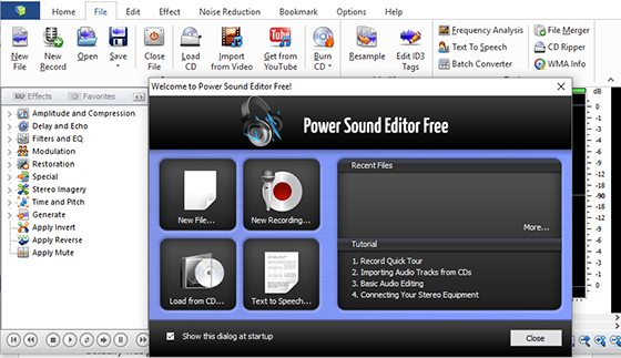 Power Sound Editor: Δωρεάν πρόγραμμα επεξεργασίας μουσικής