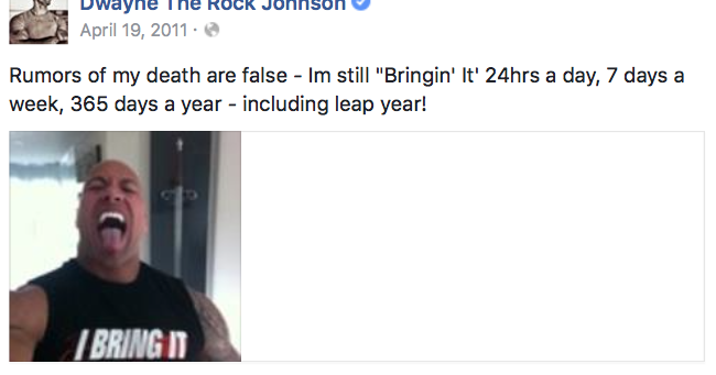 is dwayne the rock johnson dead is dwayne the rock johnson dead