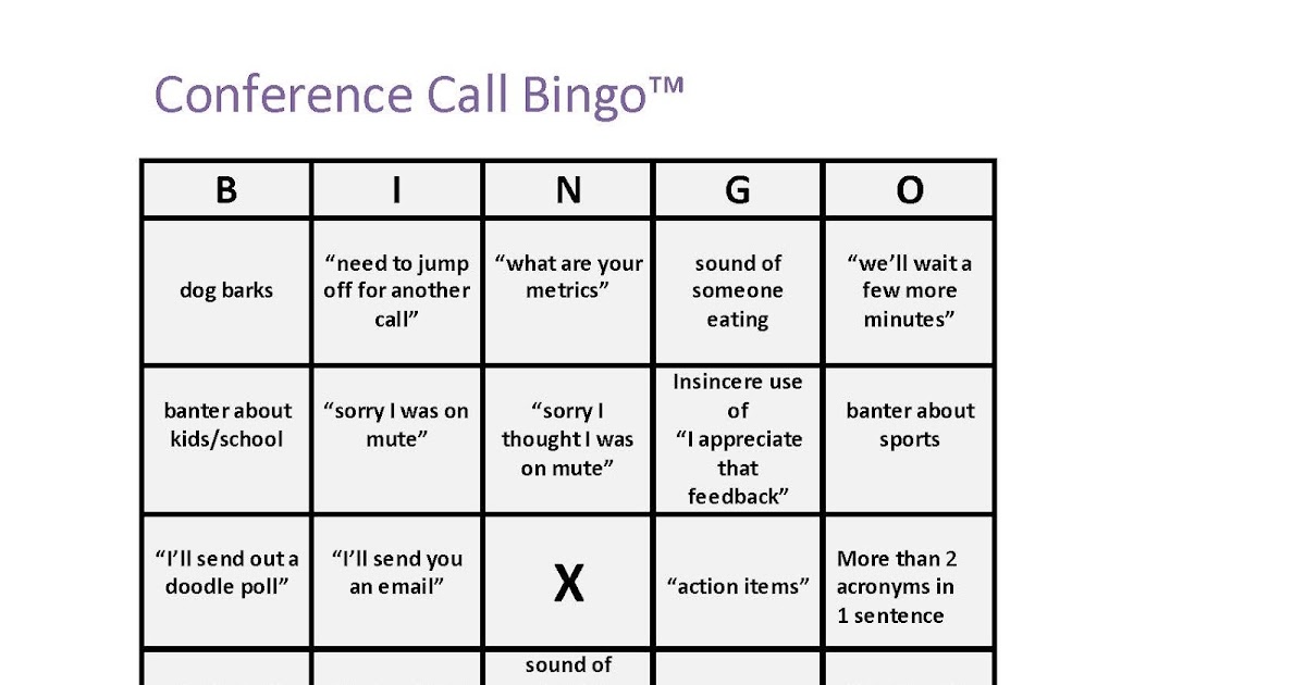 Straight Outta Boise: Conference Call Bingo