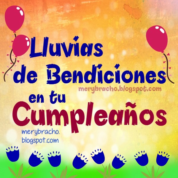 Tarjeta Lluvias de Bendiciones en tu Cumpleaños | Entre Poemas