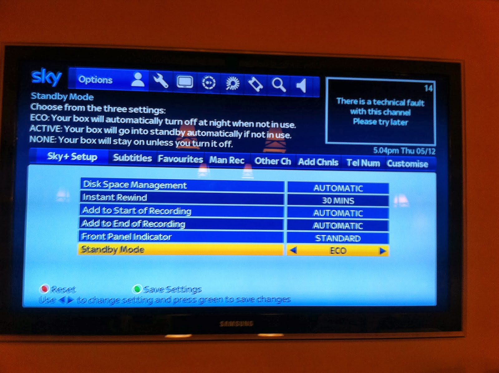 Reducing the energy consumption of Sky+ HD recorder and Samsung LED TV