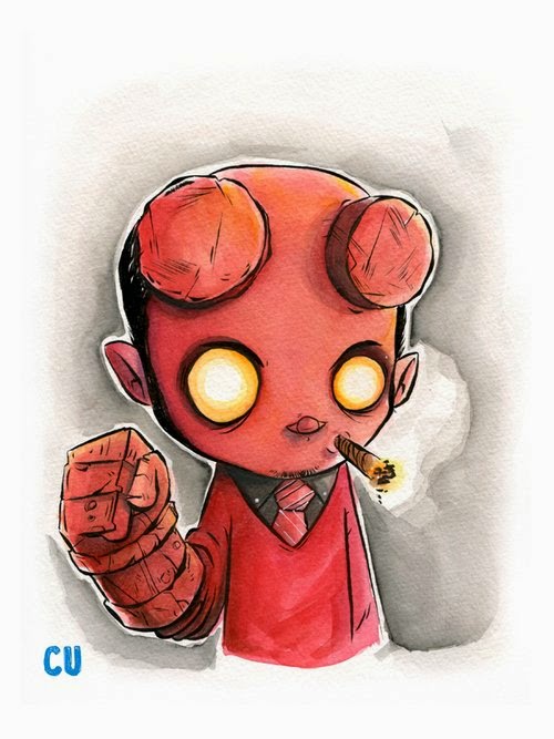14-Hellboy-Chris-Uminga-Game-of-Thrones-Watercolours-www-designstack-co