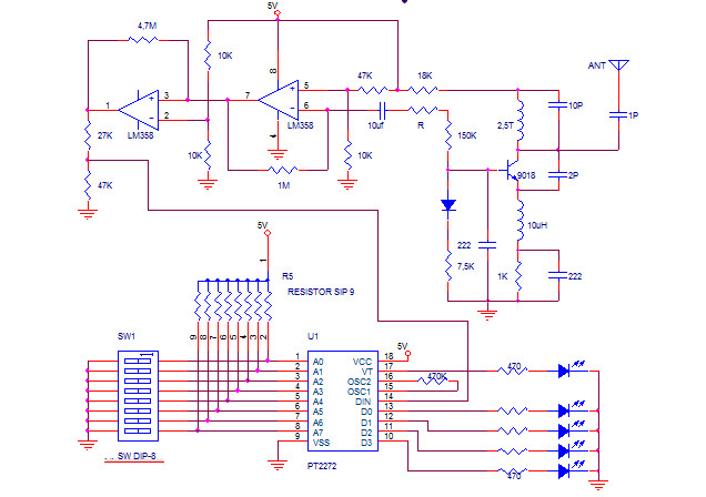 ELECTRONIC CIRCUIT: Mạch nguyên lý PT2262 PT2272