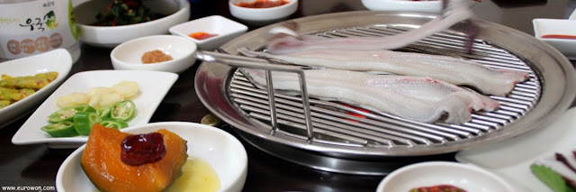 Anguilas a la brasa en Corea
