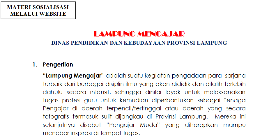 Lowongan Kerja Lampung Mengajar Dinas Pendidikan Dan Kebudayaan Provinsi Lampung Tahun 2017 Lowongan Kerja Dan Rekrutmen Bulan April 2021
